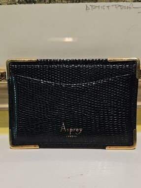 Asprey 2 Slot Credcard Holder - 14k Corner Accents